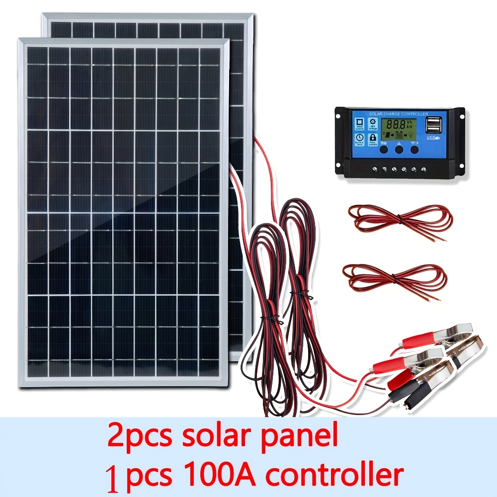 Solar Panel Monocrystalline - Kit pannello solare 12V 1pz/2pz con